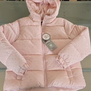 Swiss Tech Light Pink Quilted Women's Jacket with Metallic Dot Accents